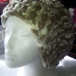 Cozy Cream and Brown Knit Beanie